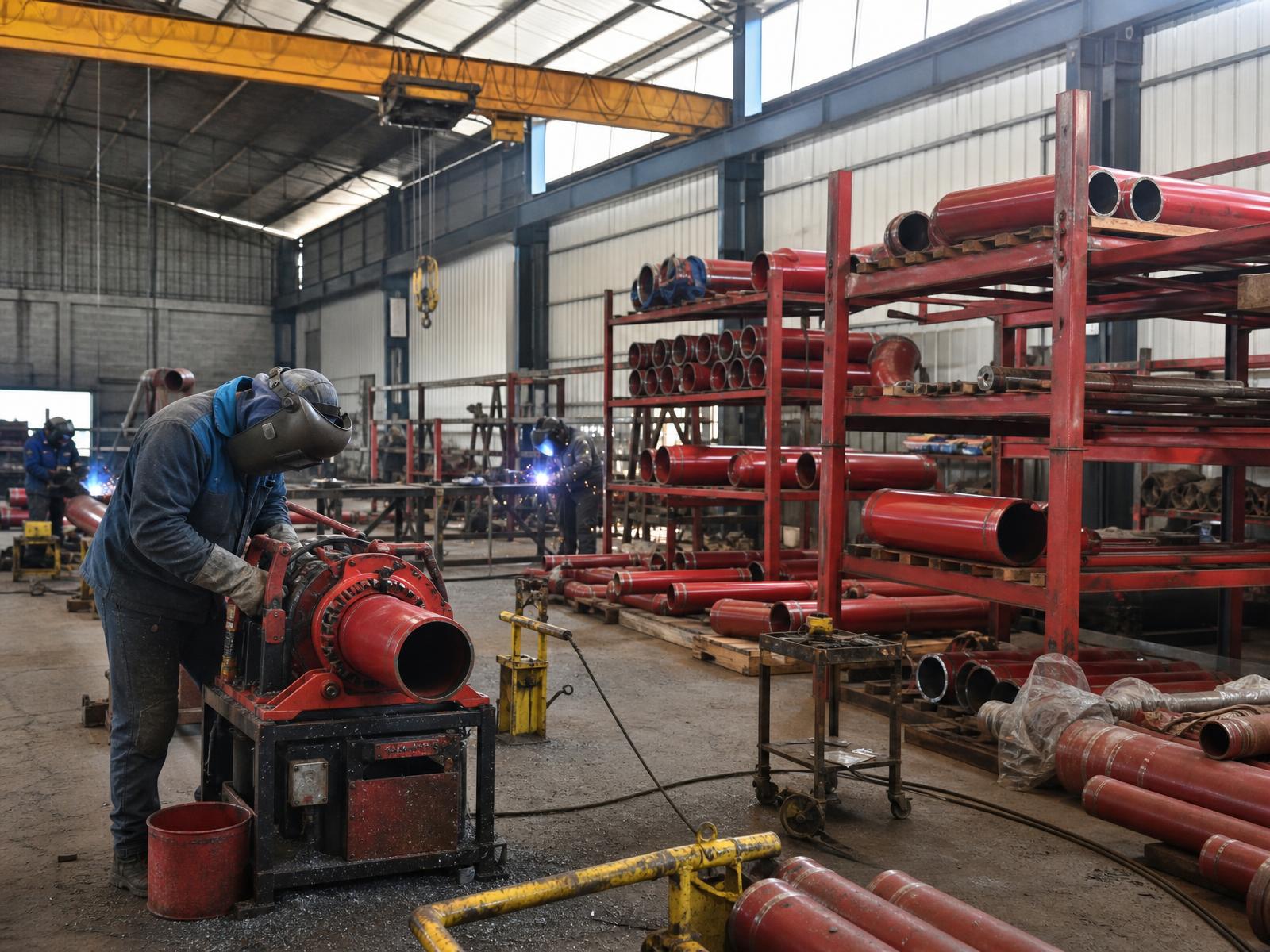 Taller propio de prefabricado de tubería contra incendio en la zona industrial de Bogotá